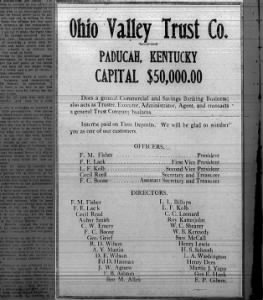 F. E Lack is on board of Ohio Valley Trust