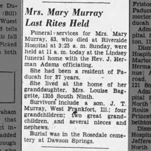 Obituary for Mary Harper Murray
